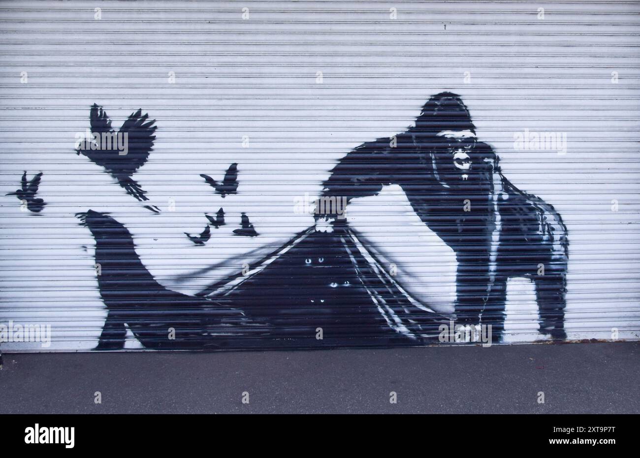 London, UK. 13th August 2024. A new artwork by Banksy has
