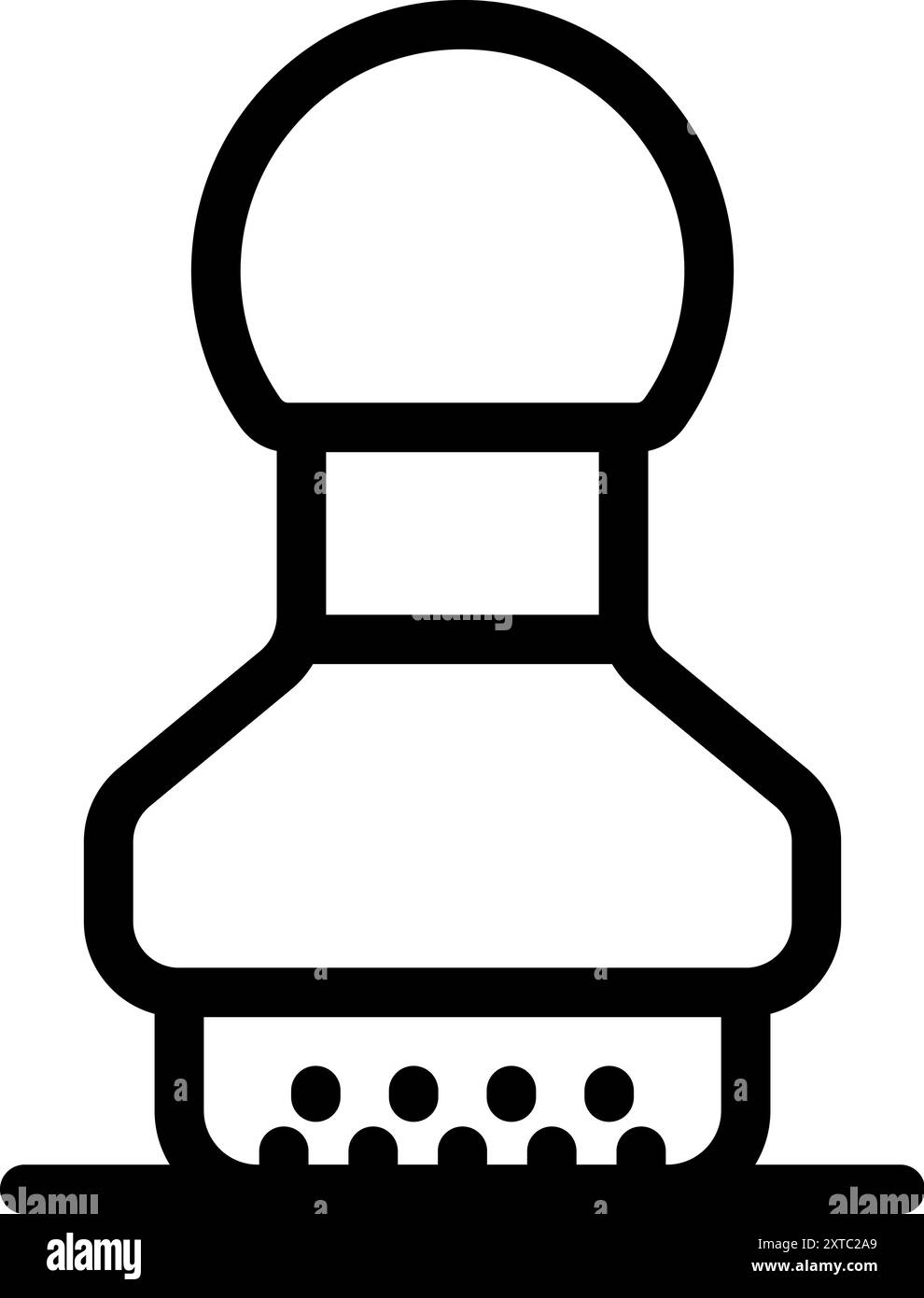 Simple line icon of a pepper grinder dispensing ground pepper onto a ...