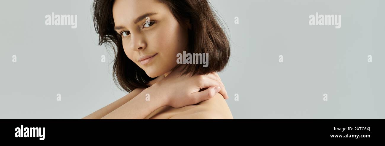 Deep Soft Touch A portrait of a beautiful woman with a soft touch against a white ...