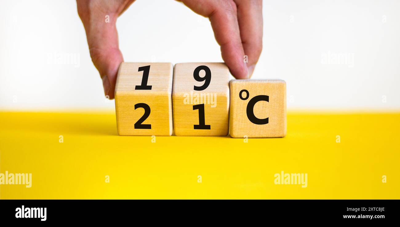 19 or 21 degrees celsius symbol concept word 19 or 21 degrees celsius