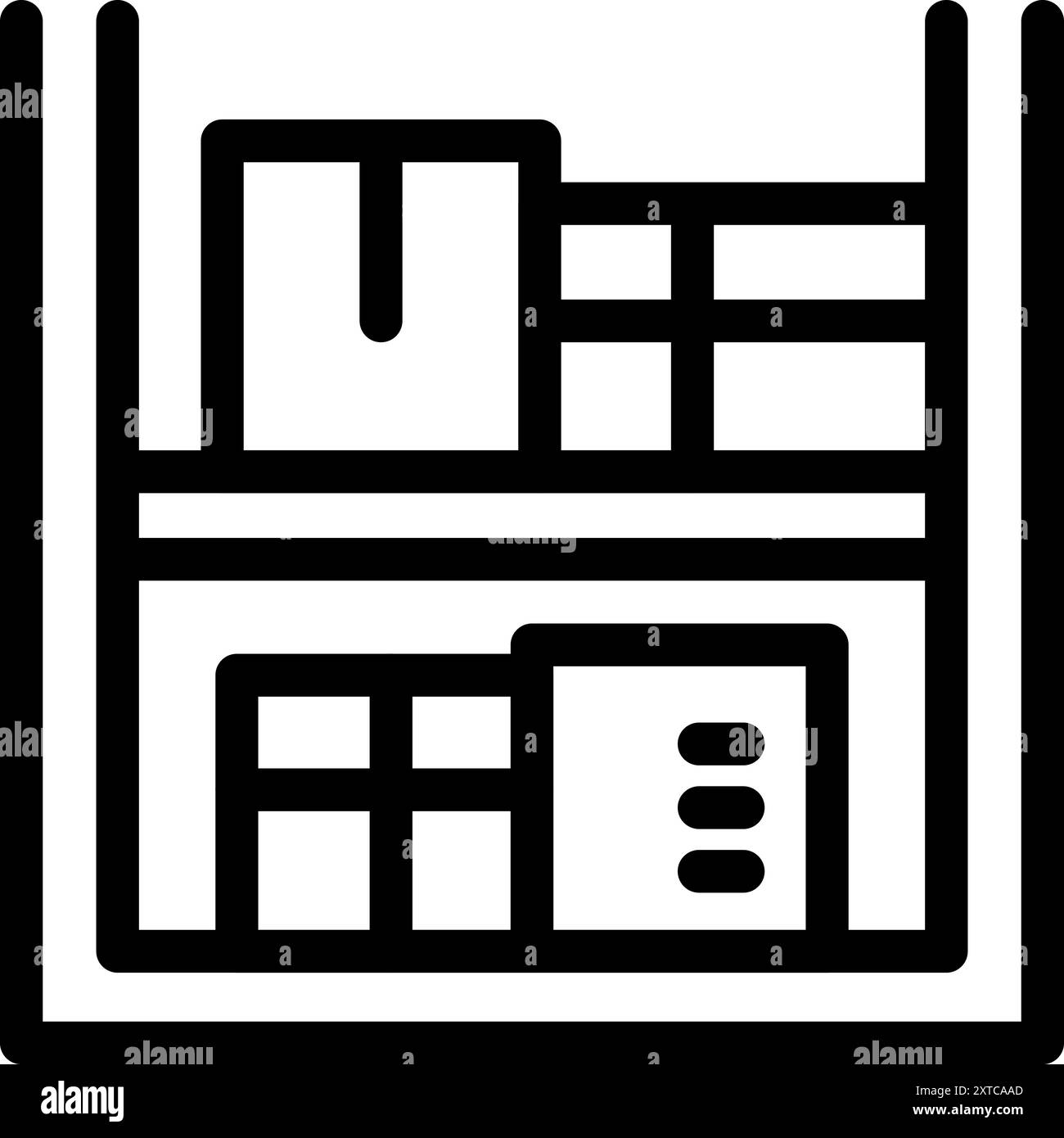 Icon of a warehouse storage system organizing goods on shelves ...