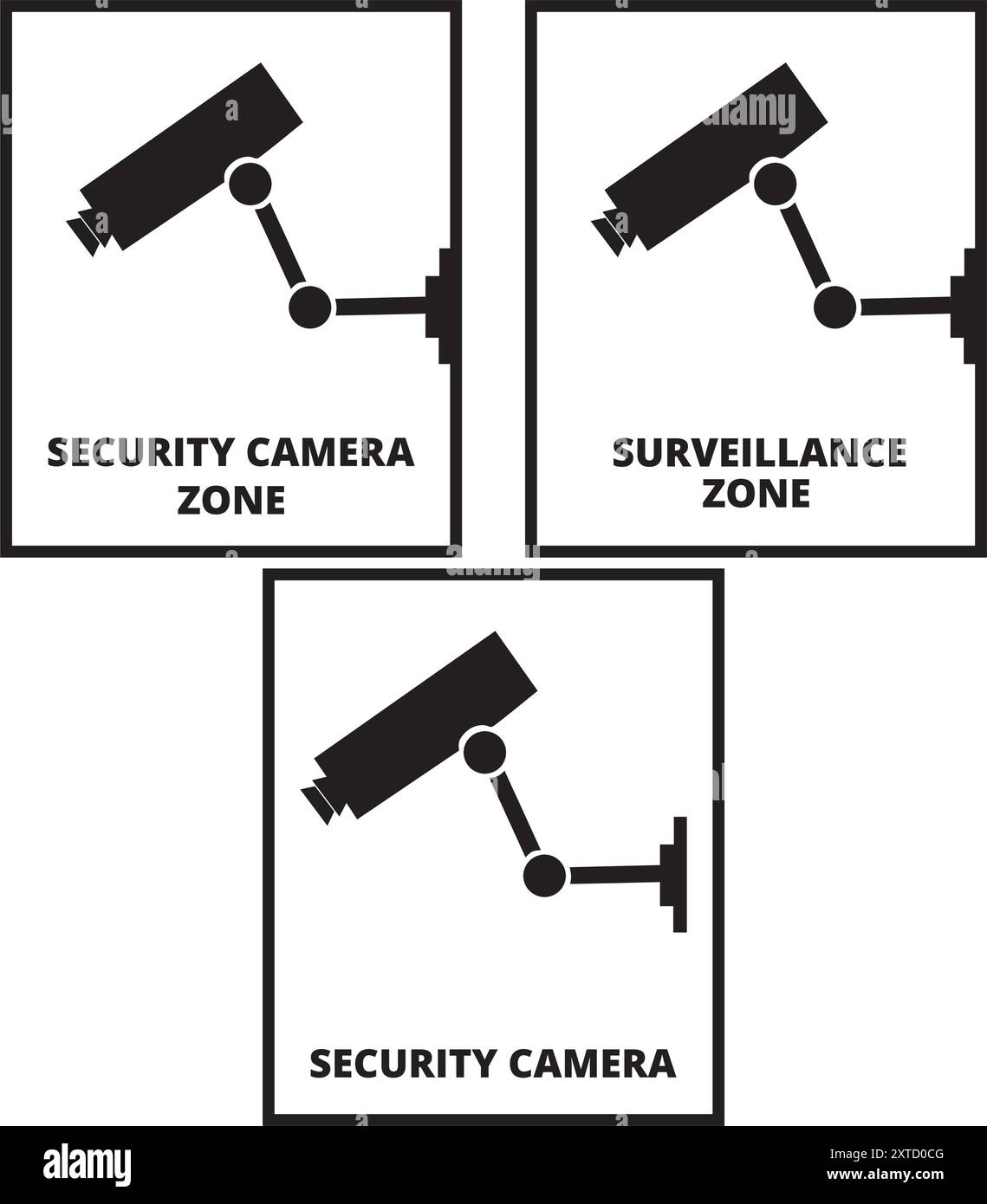 Security camera zone banners on a white background Stock Vector