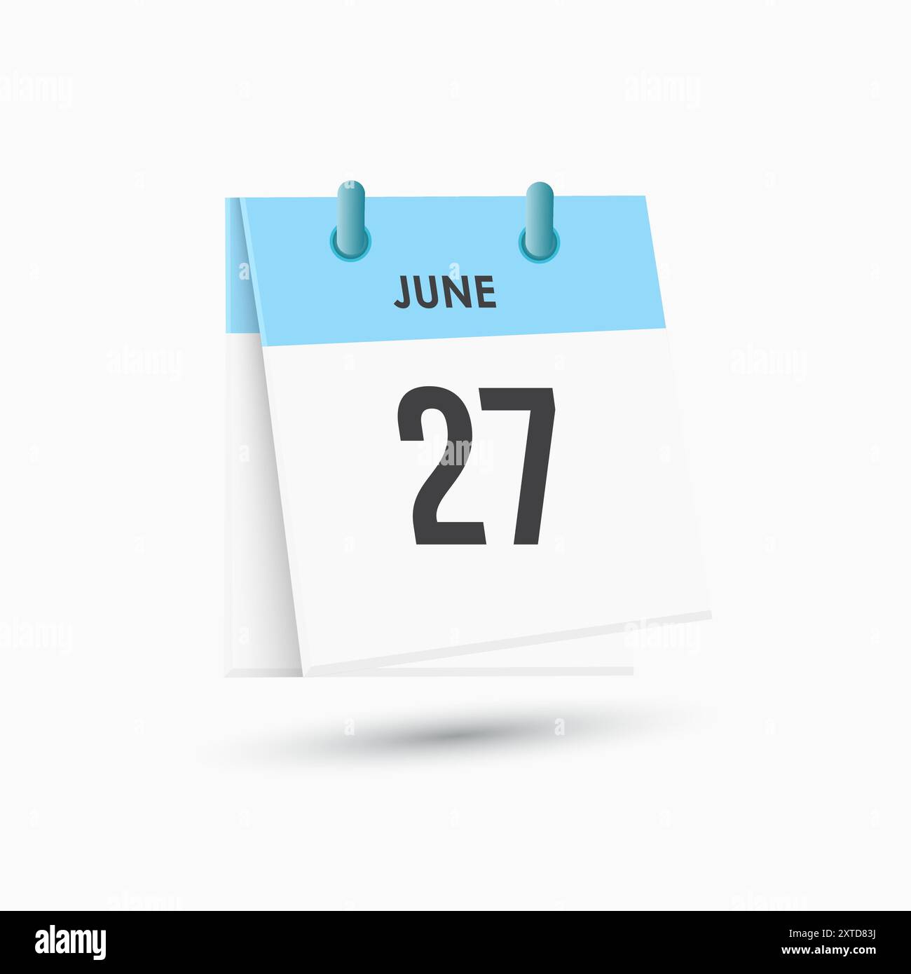 June 27 calendar and Time planner. Daily Calendar Icon reminder