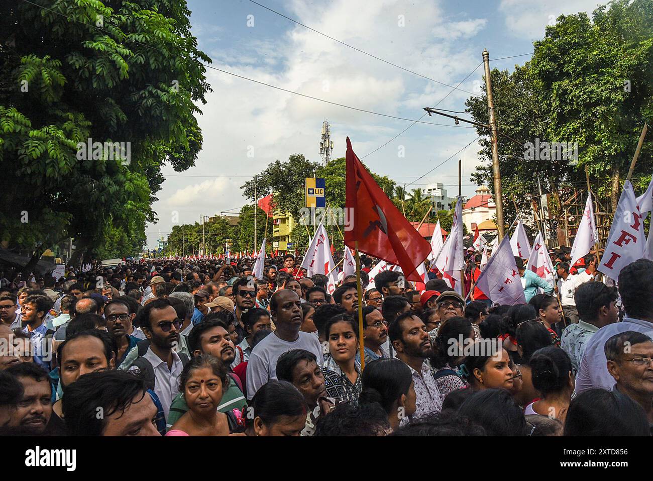 Thousands of people stood in a long queue and paid their last respects ...