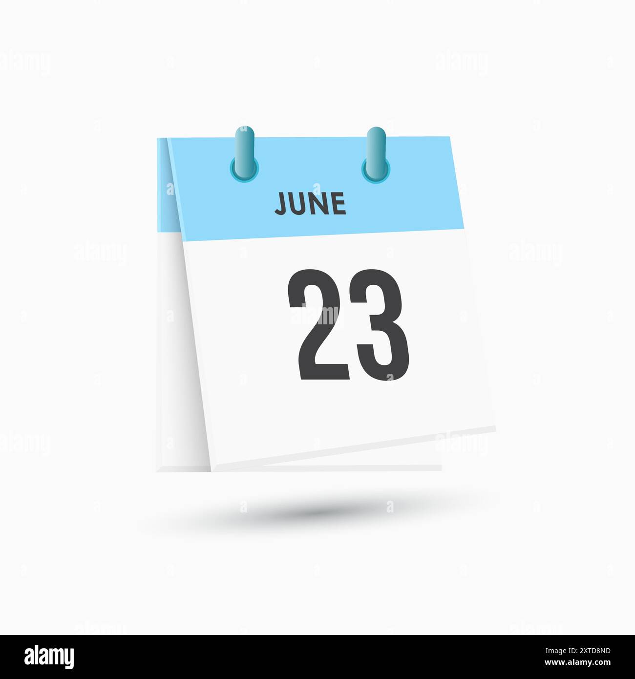 June 23 calendar and Time planner. Daily Calendar Icon reminder