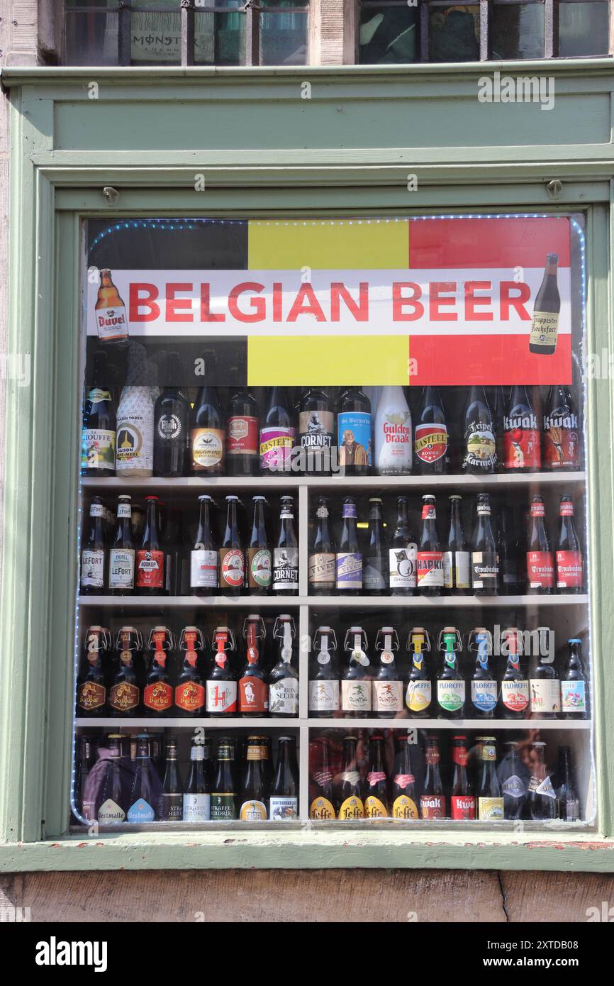 shop window selling Belgium beer Stock Photo - Alamy