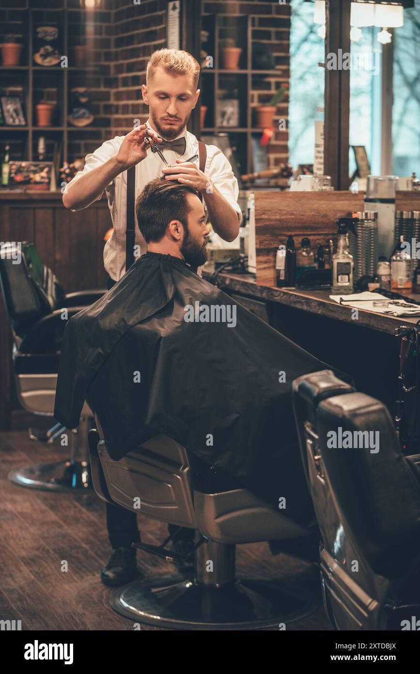 Full length barber standing hi-res stock photography and images - Alamy