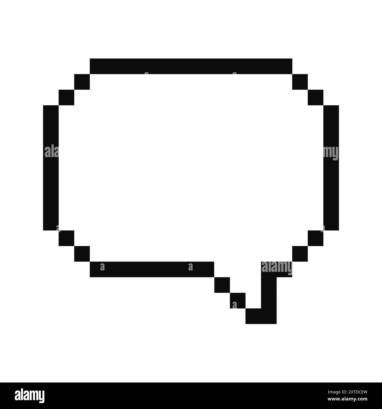 Pixel speech bubble cloud 8 bit y2k digital retro message. Game talk box, comment.b Text frame, border. 80s, 90s computer games. Vector illustration Stock Vector