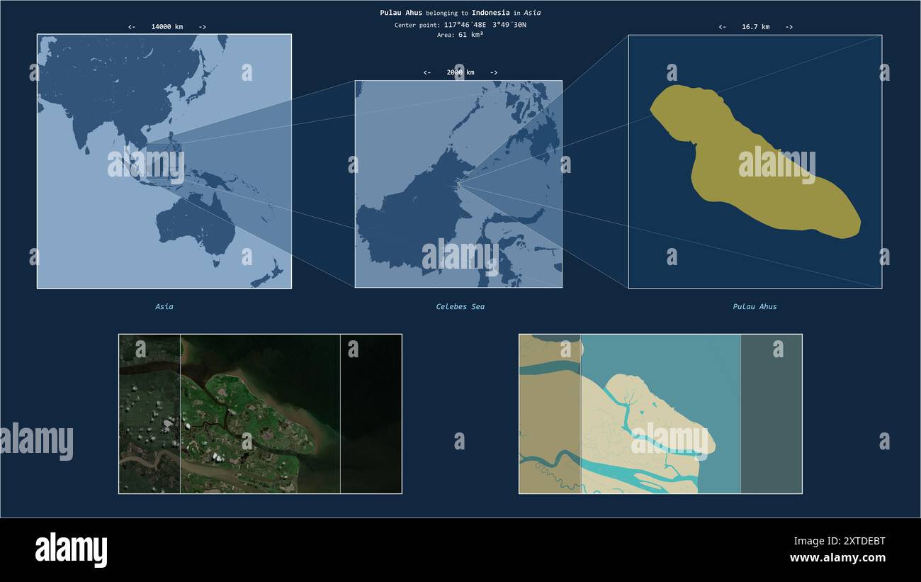 Pulau Ahus in the Celebes Sea - belonging to Indonesia. Described ...
