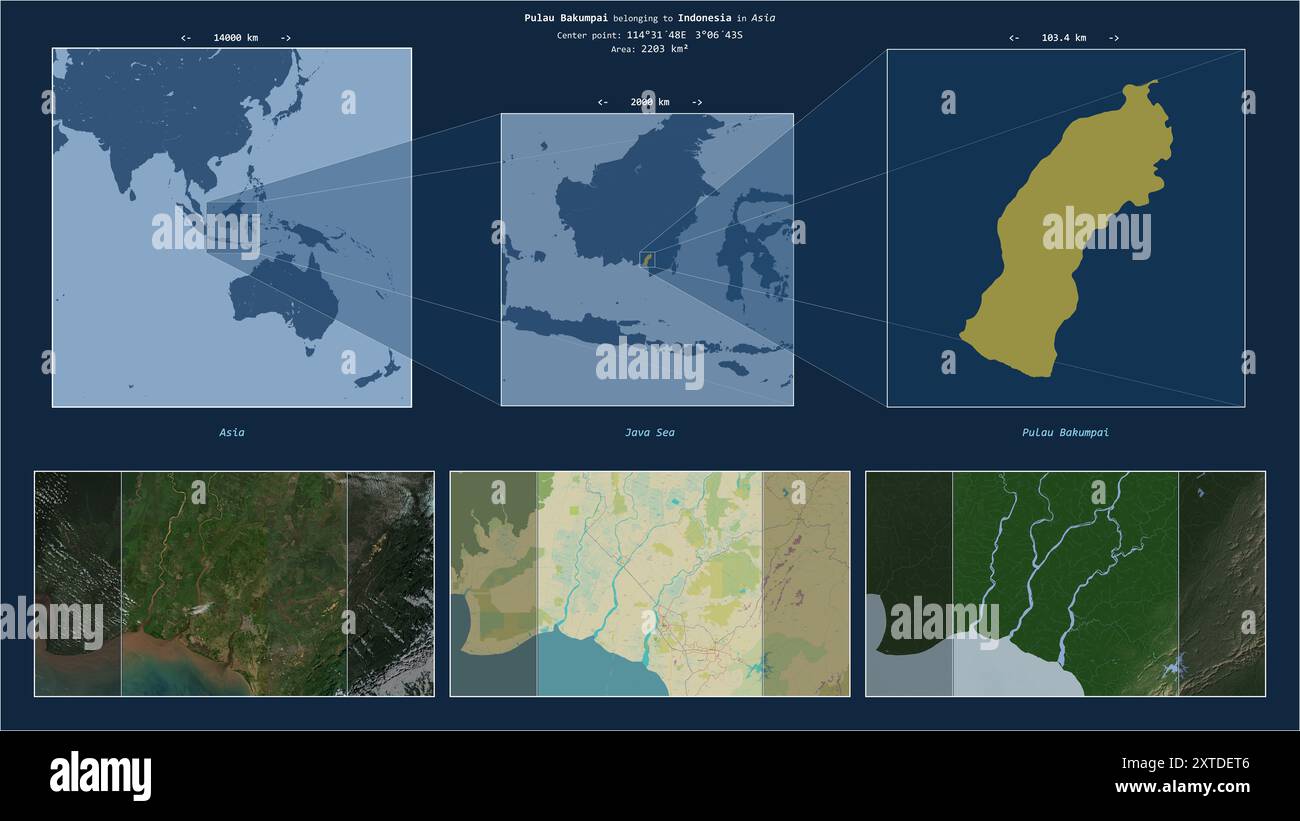 Pulau Bakumpai in the Java Sea - belonging to Indonesia. Described ...