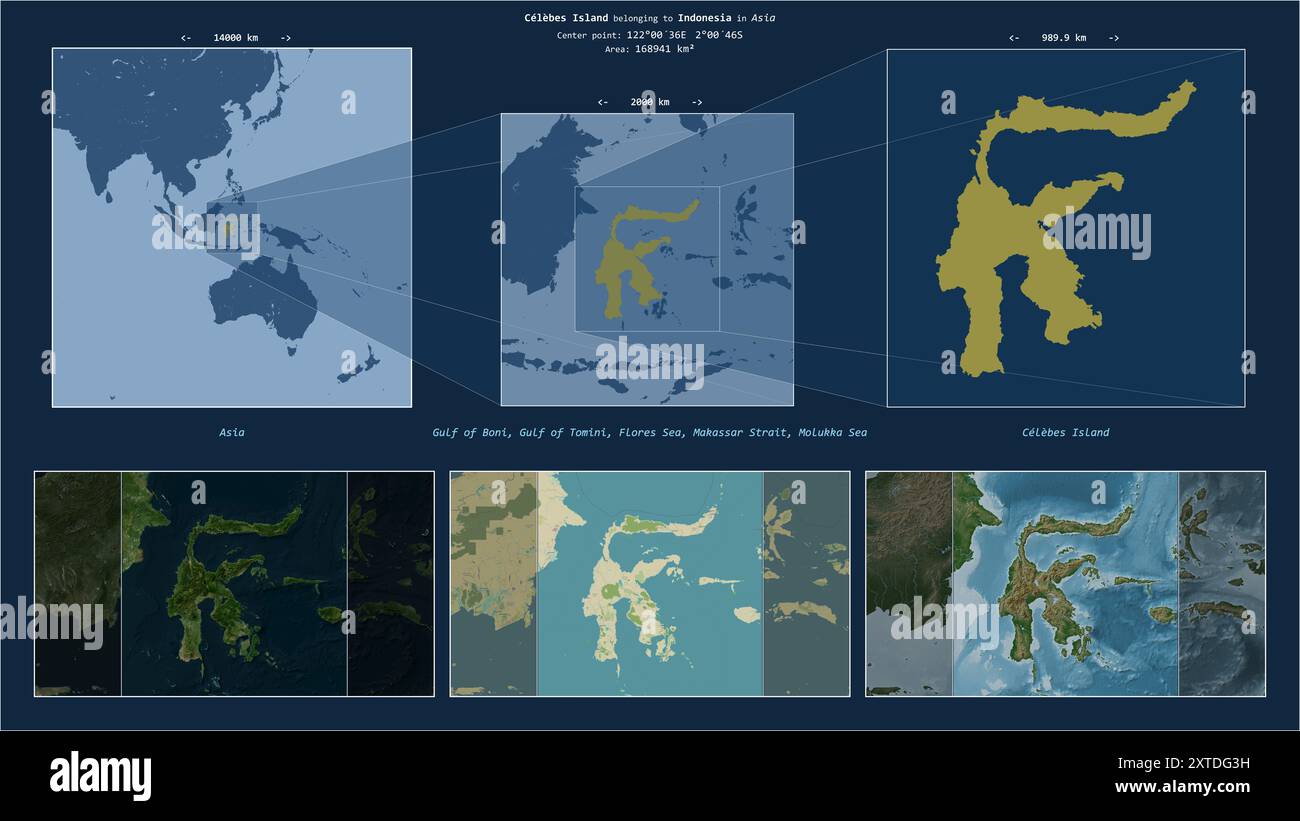Celebes Island in the Java Sea - belonging to Indonesia. Described ...