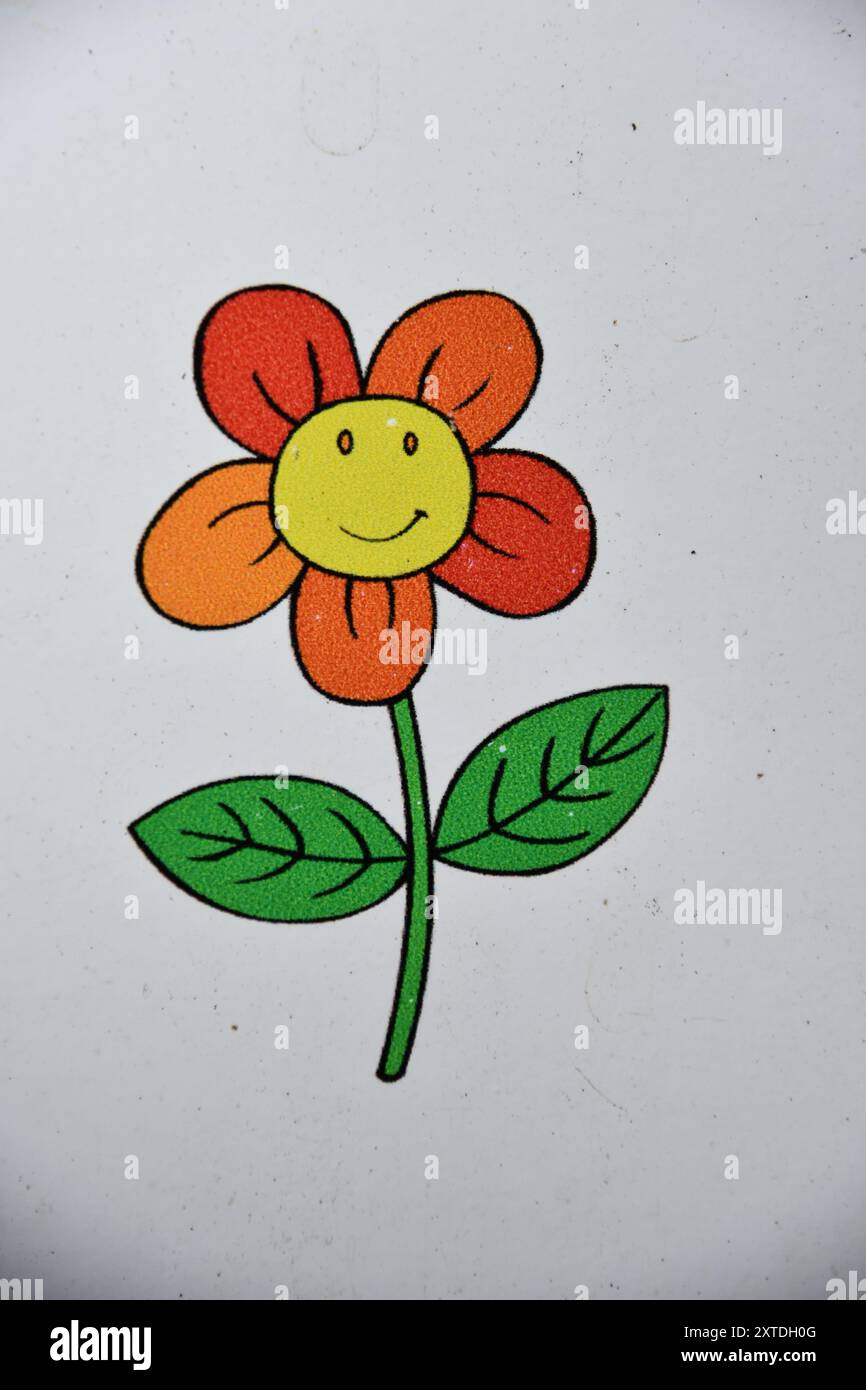 Dessin simplifié d'une fleur Stock Photo