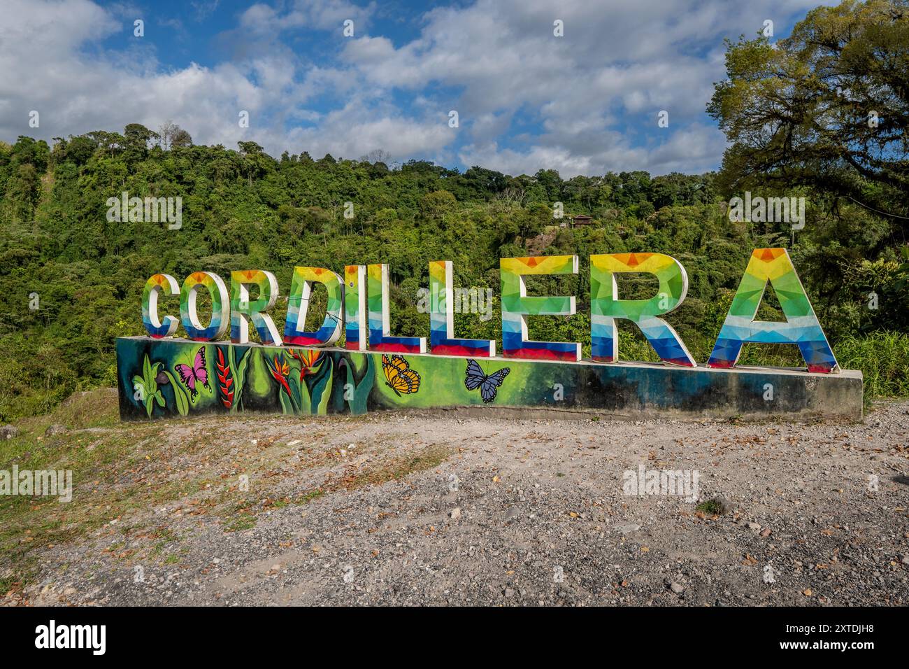 Tourist sign in Cerro Punta, Panama Stock Photo - Alamy