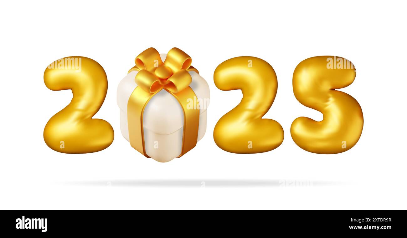3d gold balloon 2025 new year symbol Stock Vector Image & Art Alamy