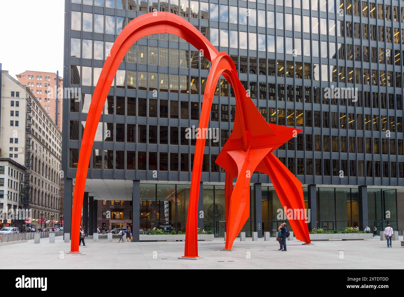 The Flamingo modern sculpture and the Modern Architecture Tower ...