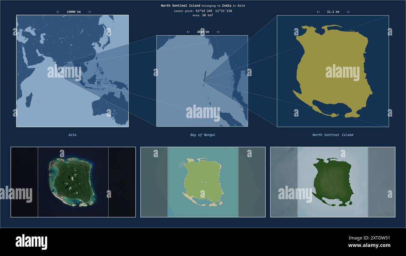 North Sentinel Island in the Bay of Bengal - belonging to India ...