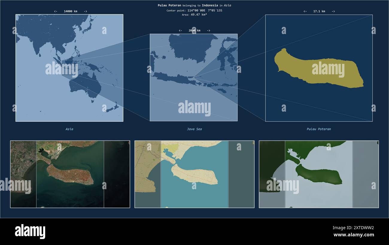 Pulau Poteran in the Java Sea - belonging to Indonesia. Described ...