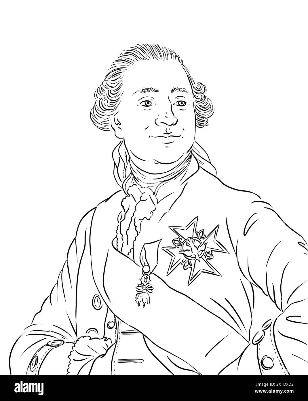 Portrait of Louis 16, Louis XVI, famous french monarch during the french revolution, and husband of Queen Marie-Antoinette Stock Photo