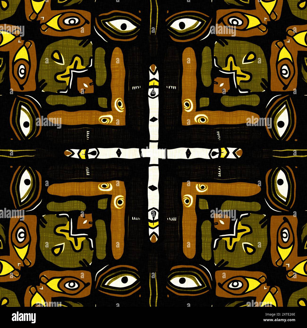 Mud Repeat Pattern Modern tribal shape mud cloth effect seamless pattern. Stylized Shape ...