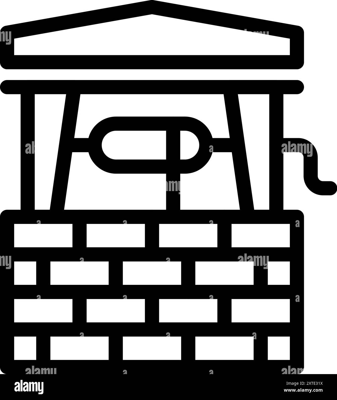 Simple icon of a water well with a roof, symbolizing access to clean ...