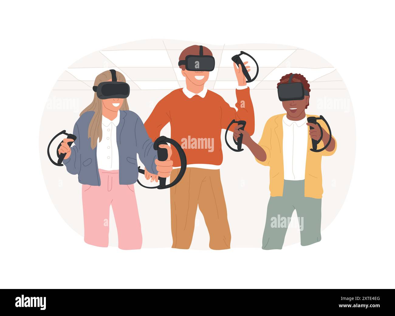 VR gaming isolated cartoon vector illustrations Stock Vector Image ...