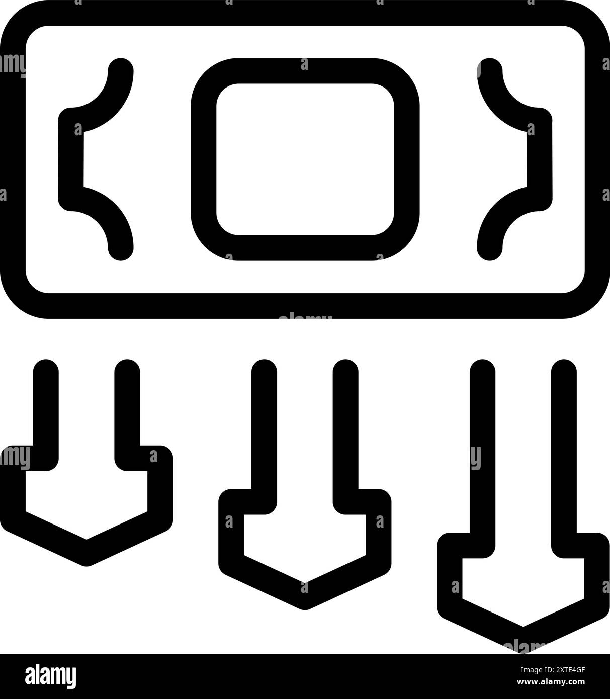 Simple vector icon of a money transfer occurring with three arrows