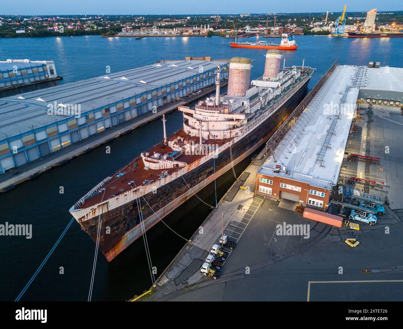 The SS United States berthed in Philadelphia PA USA Stock Photo