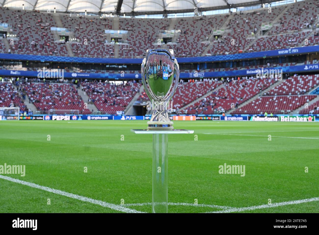 WARSAW - UEFA Super Cup trophy during the UEFA Super Cup between Real  Madrid CF and Atalanta
