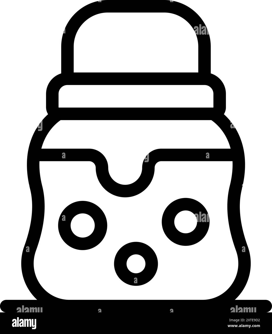 Line art vector icon of a honey jar with a honey dipper dripping honey ...