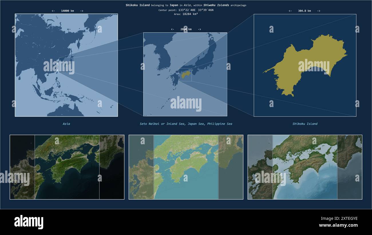 Shikoku Island in the Japan Sea - belonging to Japan. Described ...