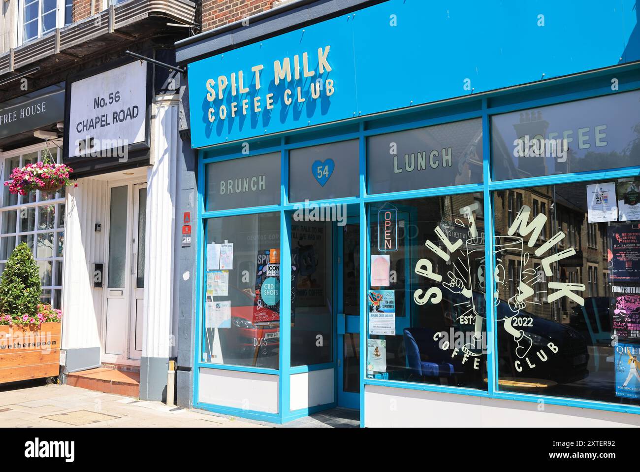 Spilt Milk Coffee Club on Chapel Road, in Worthing, West Sussex, UK Stock  Photo - Alamy