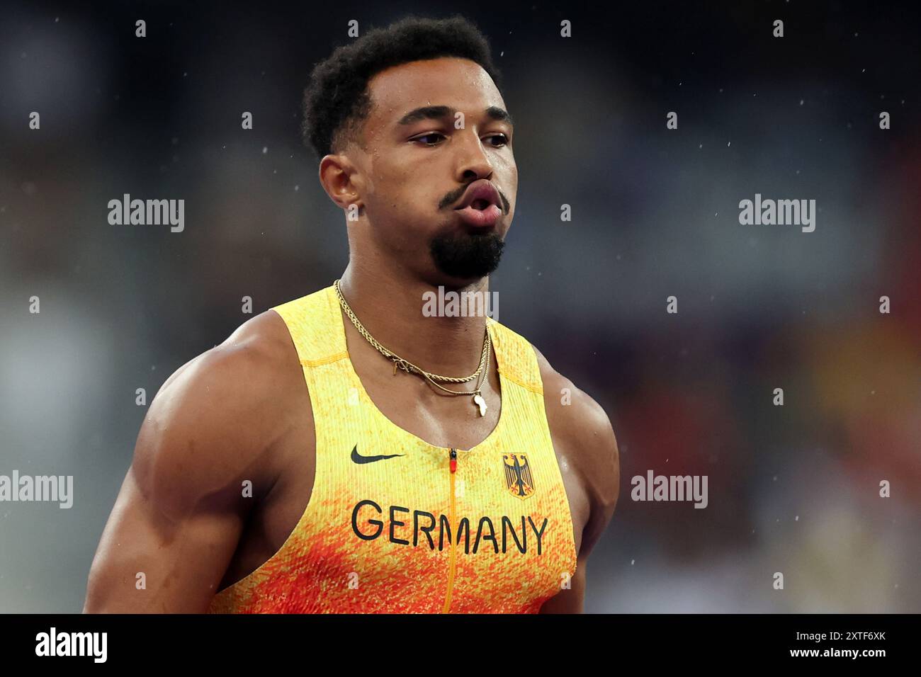 PARIS, FRANCE - AUGUST 03: Leo Neugebauer of Germany competes during the Men's Decathlon  on day eight of the Olympic Games Paris 2024 at Stade de France on August 03, 2024 in Paris, France. © diebilderwelt / Alamy Stock Stock Photo