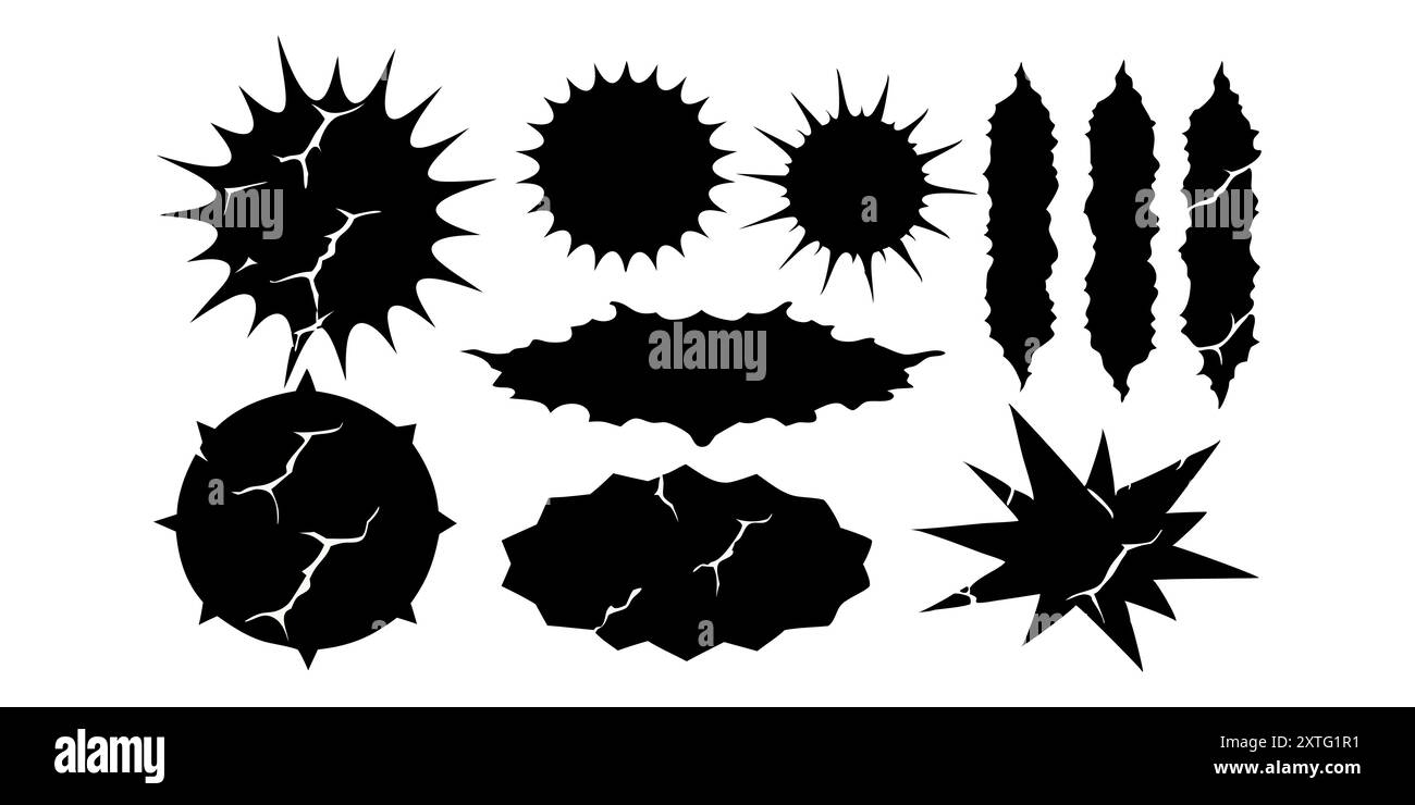 Black grunge texture. Torn paper isolated. Vector set Stock Vector ...
