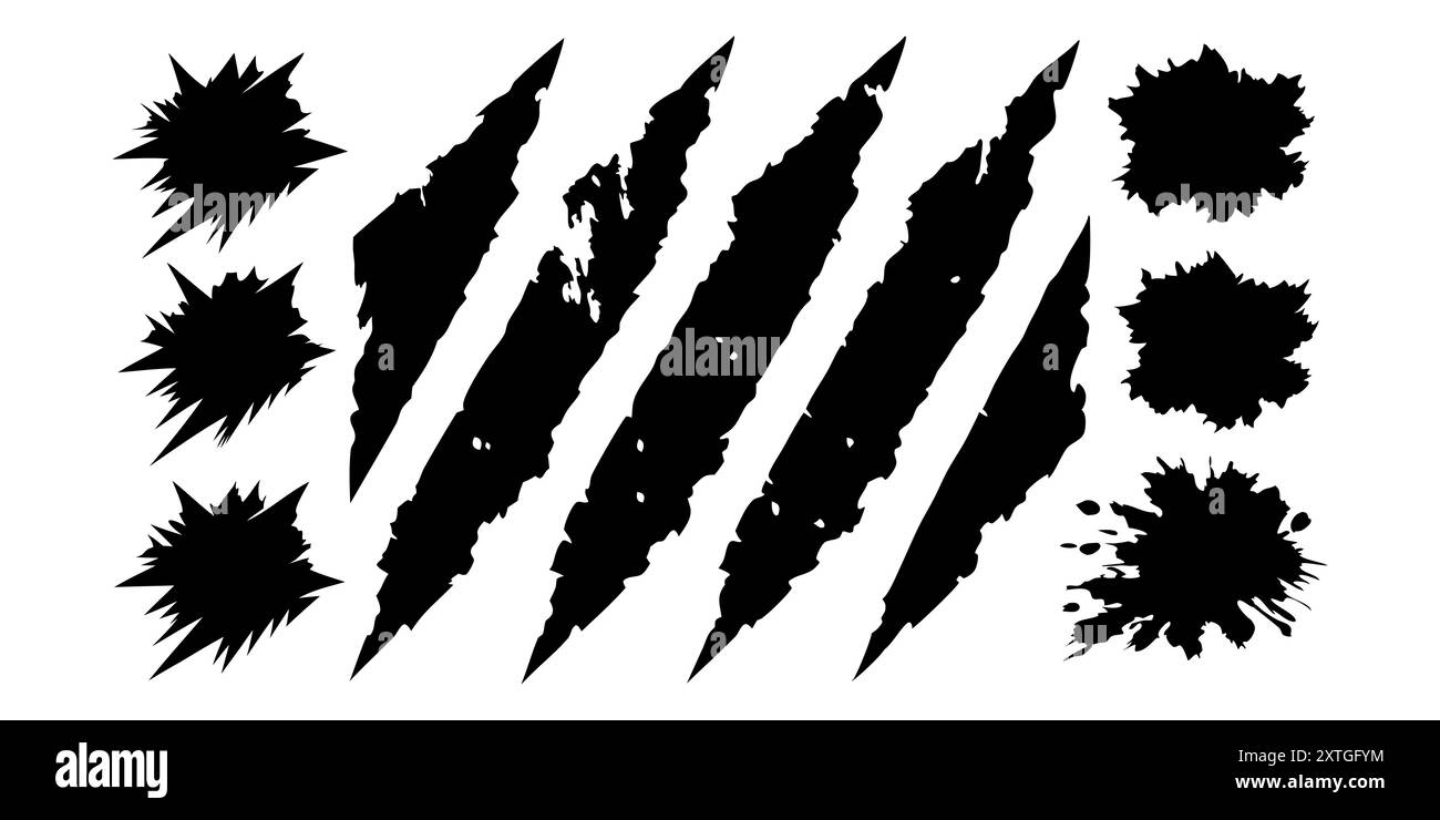 Black grunge texture . Scratch marks. Ripped paper. Grunge frame ...