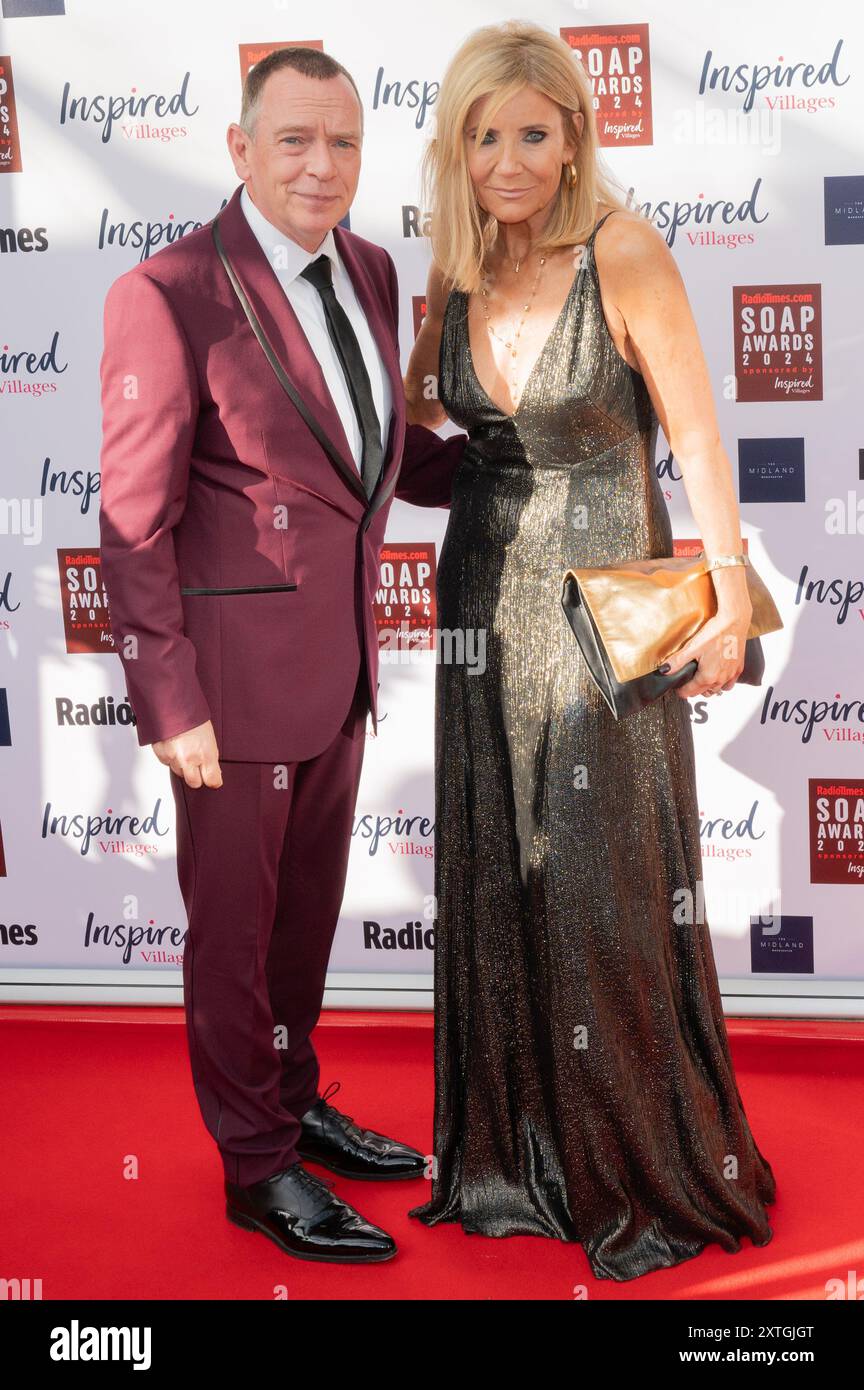 Stars from Eastenders, Hollyoaks, Coronation Street and Emmerdale arrive at the Midlands Hotel in Manchester for the Radio Times Soap Awards 2024 Featuring: Adam Woodyatt, Michelle Collins Where: Manchester, United Kingdom When: 13 Jul 2024 Credit: Graham Finney/WENN Stock Photo