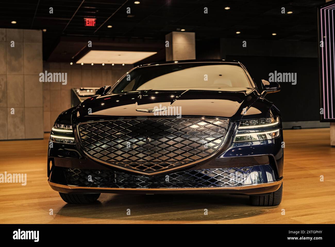 New York City, USA - August 06, 2023: Genesis G80 black Hyundai ...