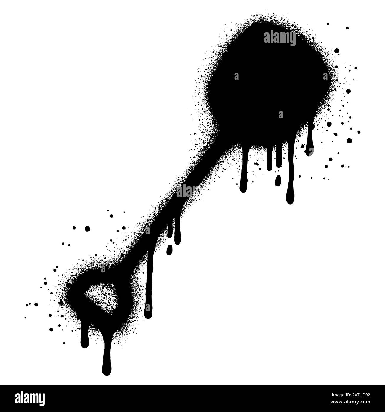 Shovel graffiti with black spray paint. vector illustration. Stock Vector