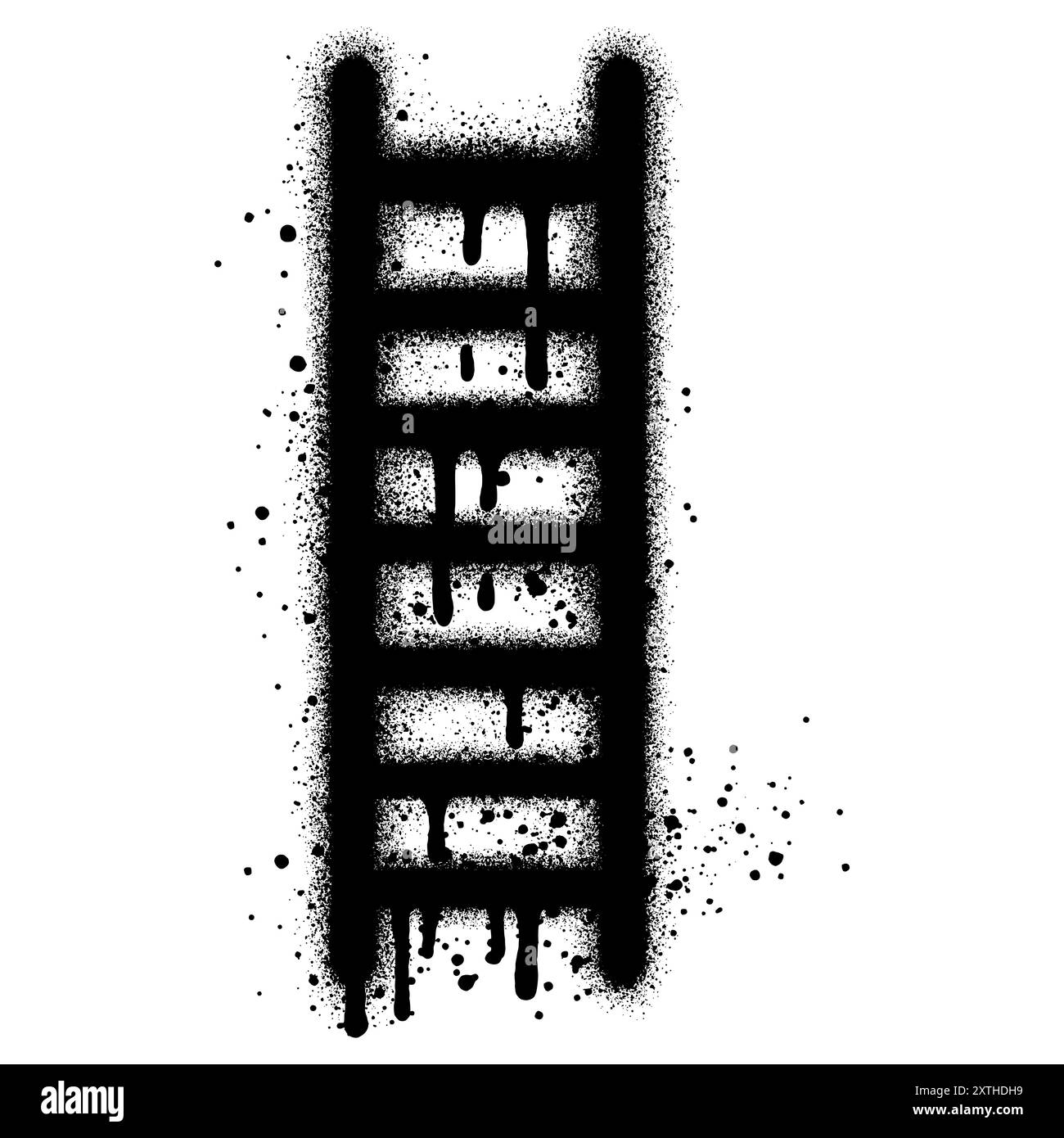 Ladder graffiti with black spray paint. vector illustration. Stock Vector