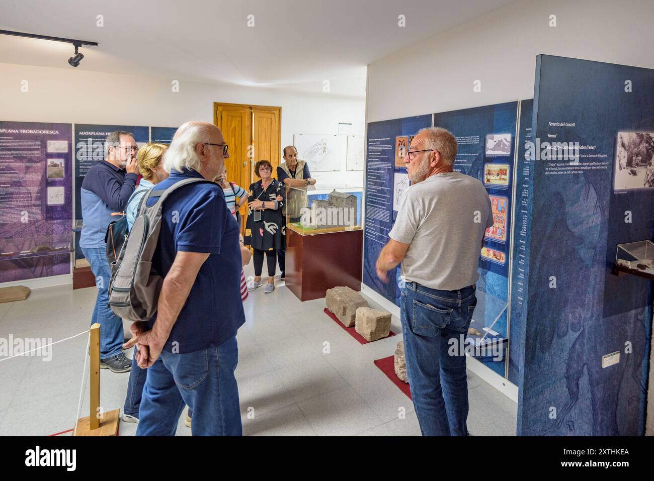 Visit to the Comte Arnau (Count Arnau) museum in Gombrèn, with the objects exhibited from the Mataplana castle and surroundings (Catalonia, Spain) Stock Photo