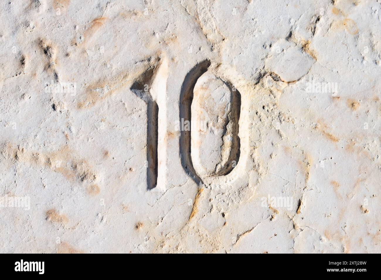 WORLD AMPERSAND DAY. World Statistics Day. National Numeracy Day. Close-up of the Number 8 Etched, Carved in Stone. Calendar Day 10 Stock Photo