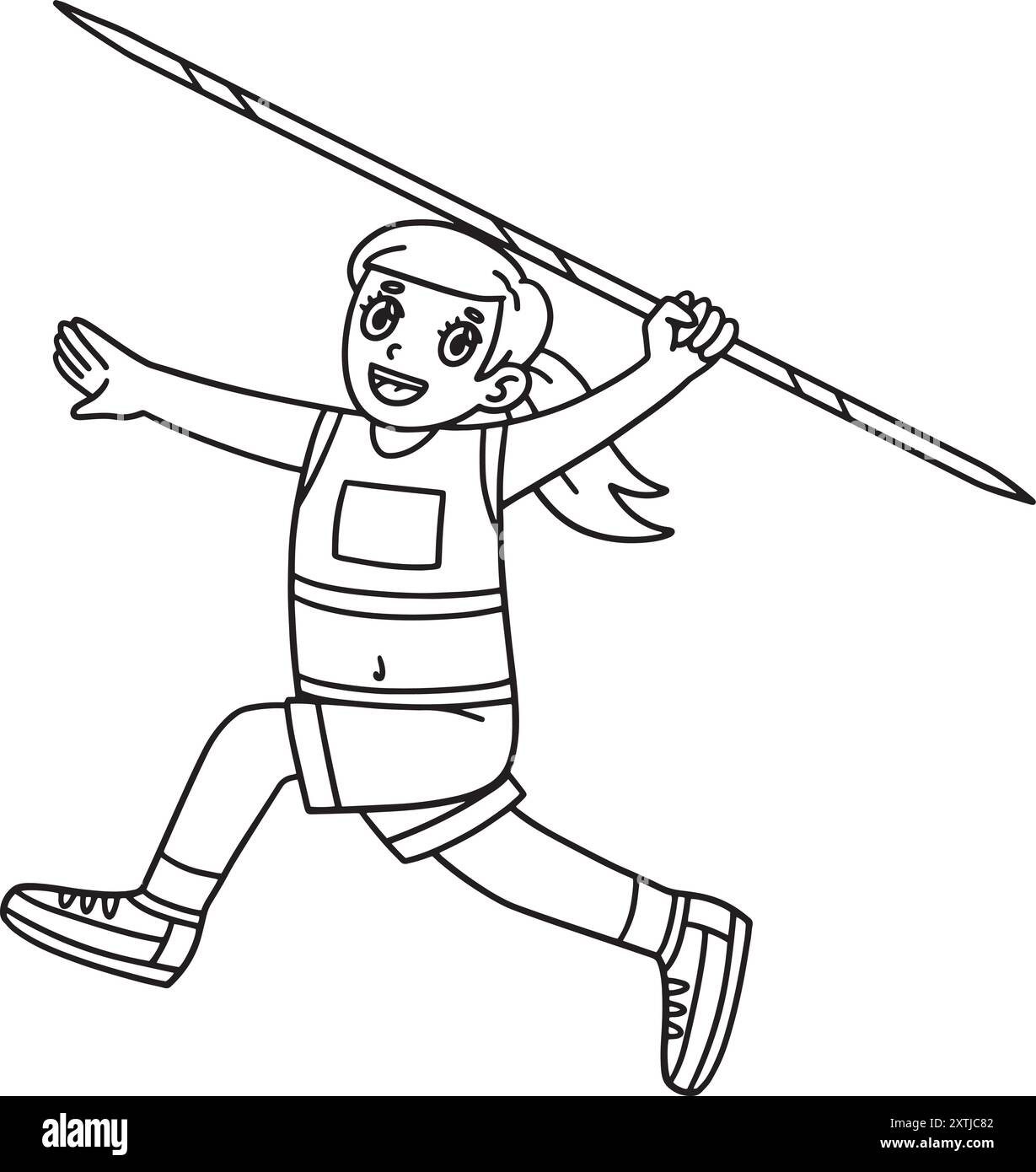 Track and Field Female Athlete Javelin Isolated Stock Vector Image ...