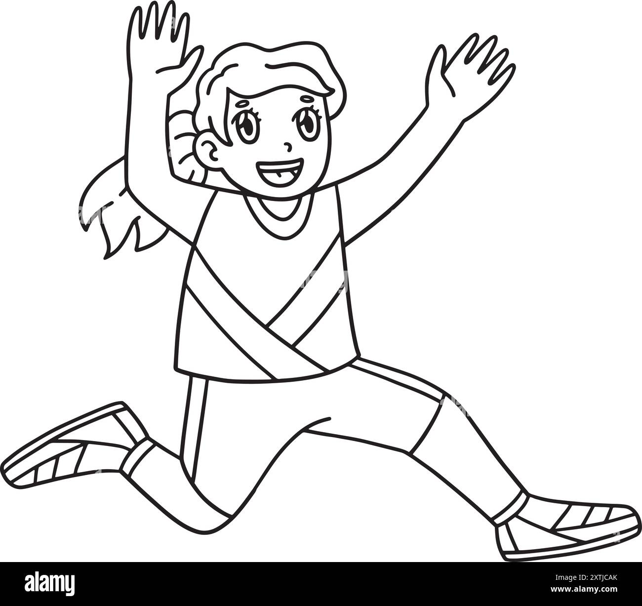 Track and Field Female Athlete Long Jumpi Isolated Stock Vector Image ...