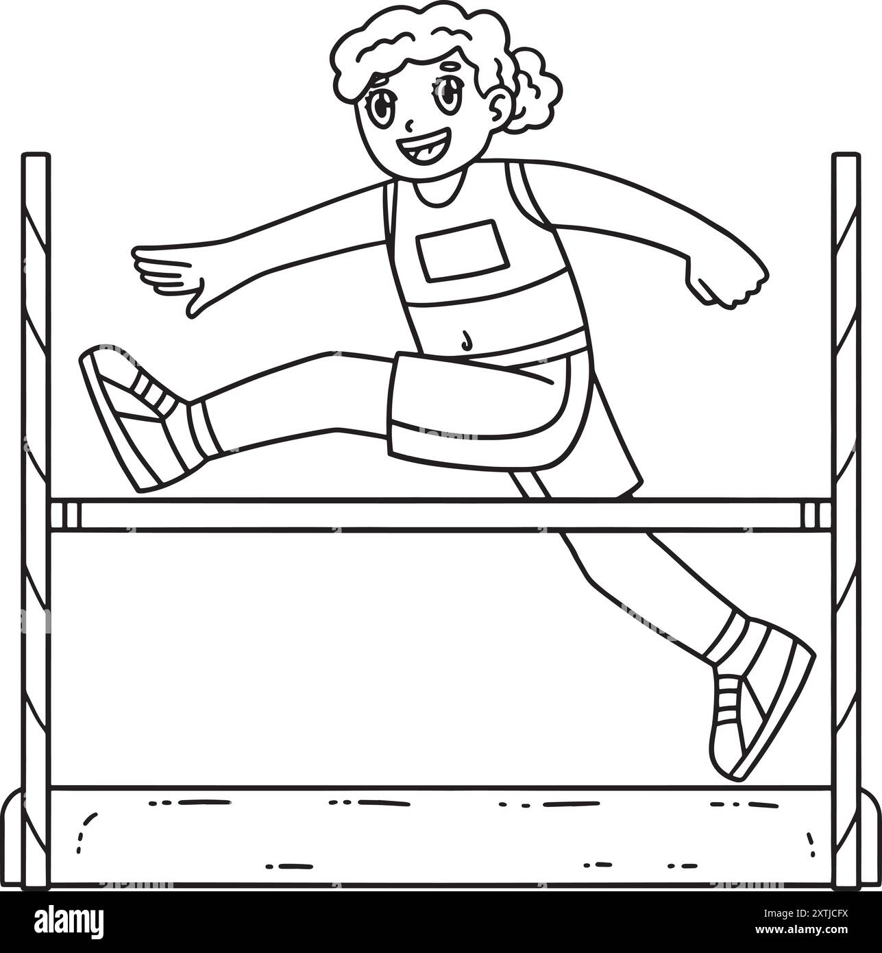 Track and Field Female Jumping Obstacle Isolated Stock Vector Image ...