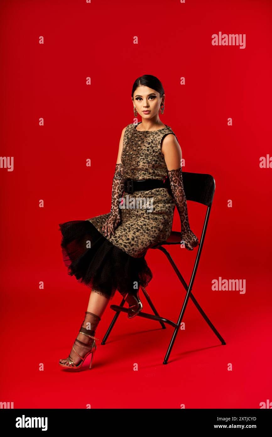 Leopard print dress with gloves online