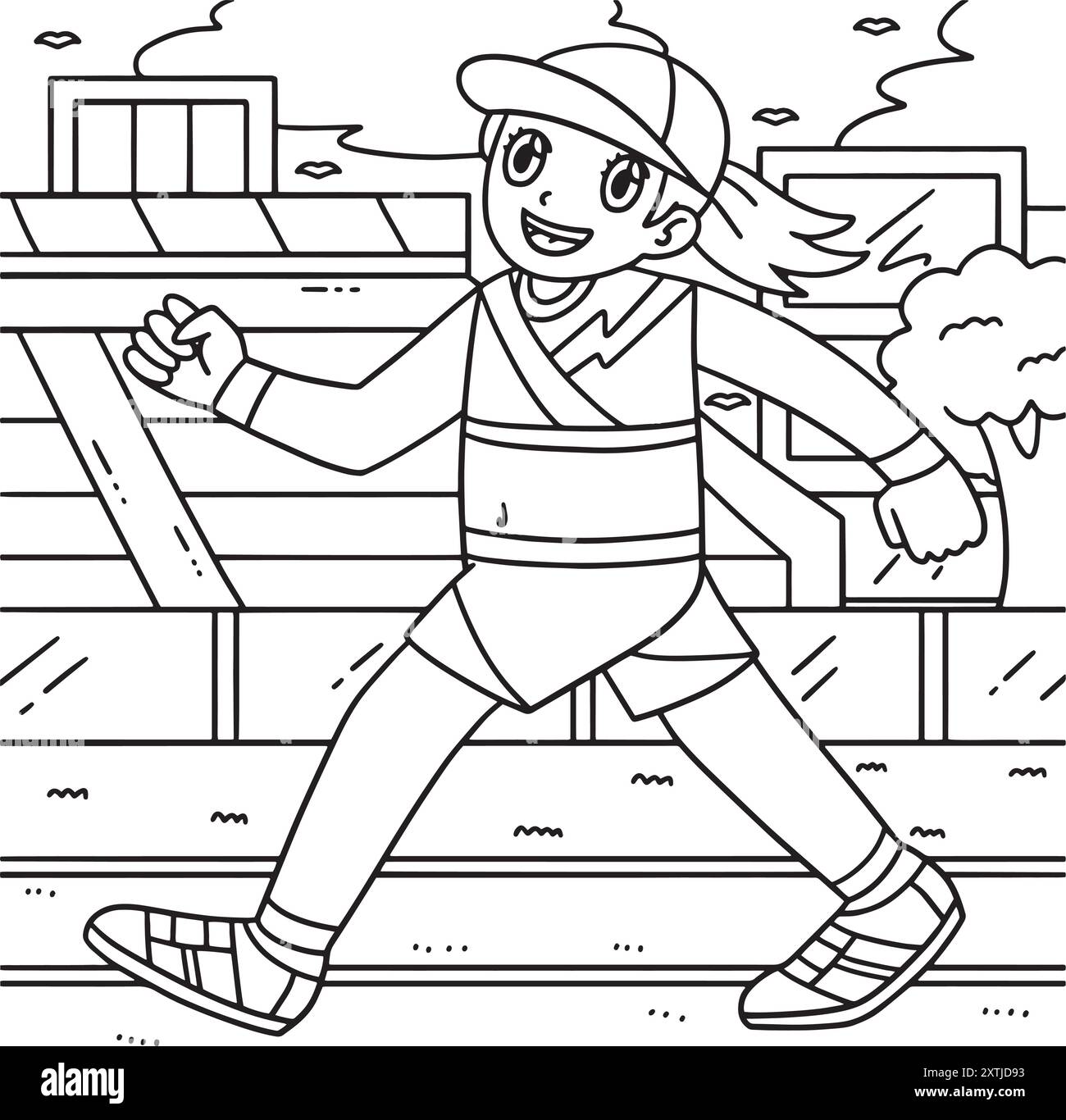 Track and Field Female Race Walking Coloring Stock Vector Image & Art ...
