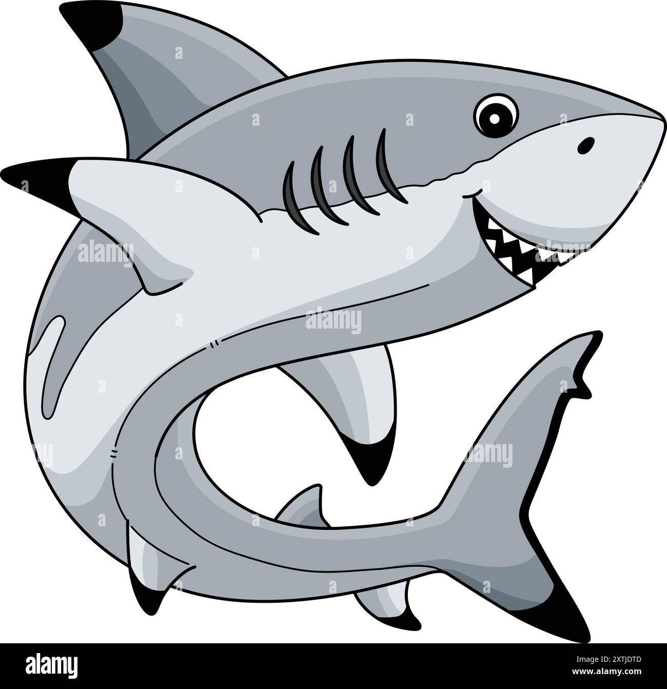 Blacktip Shark Cartoon Colored Clipart Stock Vector Image & Art - Alamy