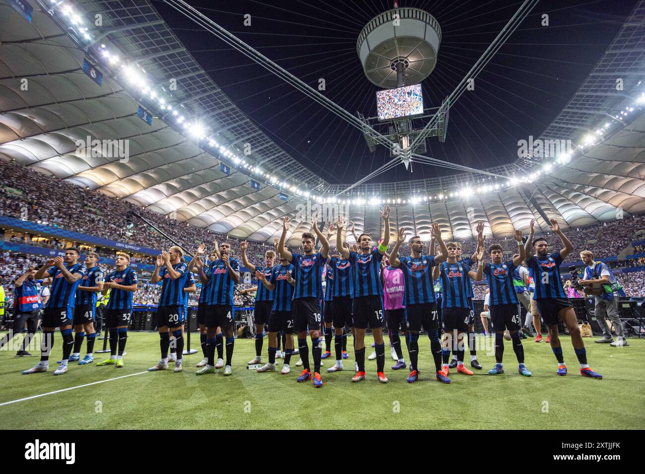 WARSZAWA 14.08.2024 MECZ O SUPERPUCHAR EUROPY 2024: REAL MADRYT - ATALANTA BERGAMO --- UEFA SUPER CUP 2024 FOOTBALL MATCH IN WARSAW: REAL MADRID - ATALANTA BC nz PILKARZE ATALANTY BERGAMO PO PRZEGRANYM MECZU DRUZYNA TEAM FOT. ERNEST KOLODZIEJ/400mm.pl/NEWSPIX.PL --- Newspix.pl  POLAND OUT !!! Newspix / PRESSINPHOTO Stock Photo