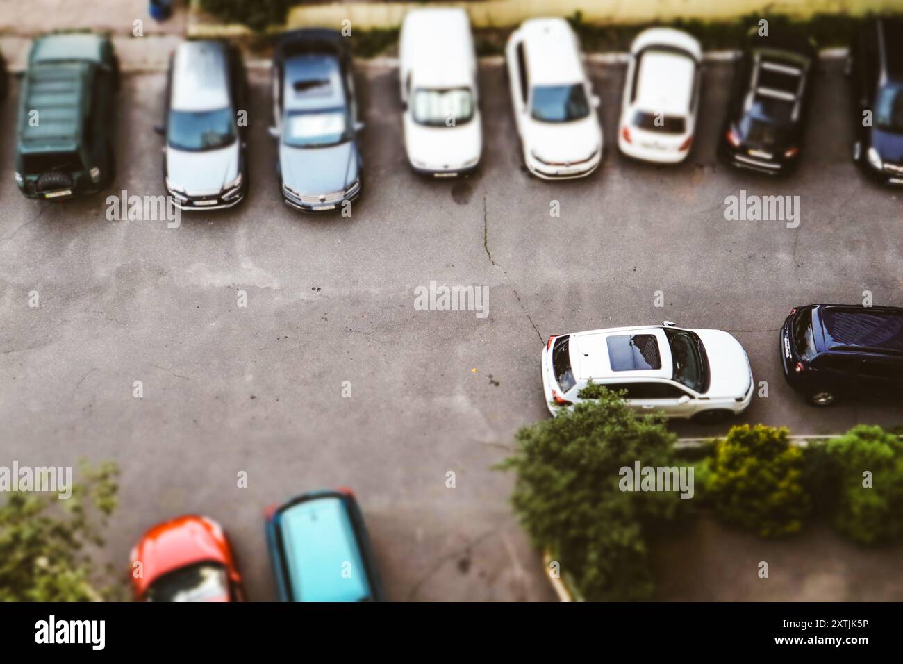Top view on roofs parking hi-res stock photography and images - Alamy