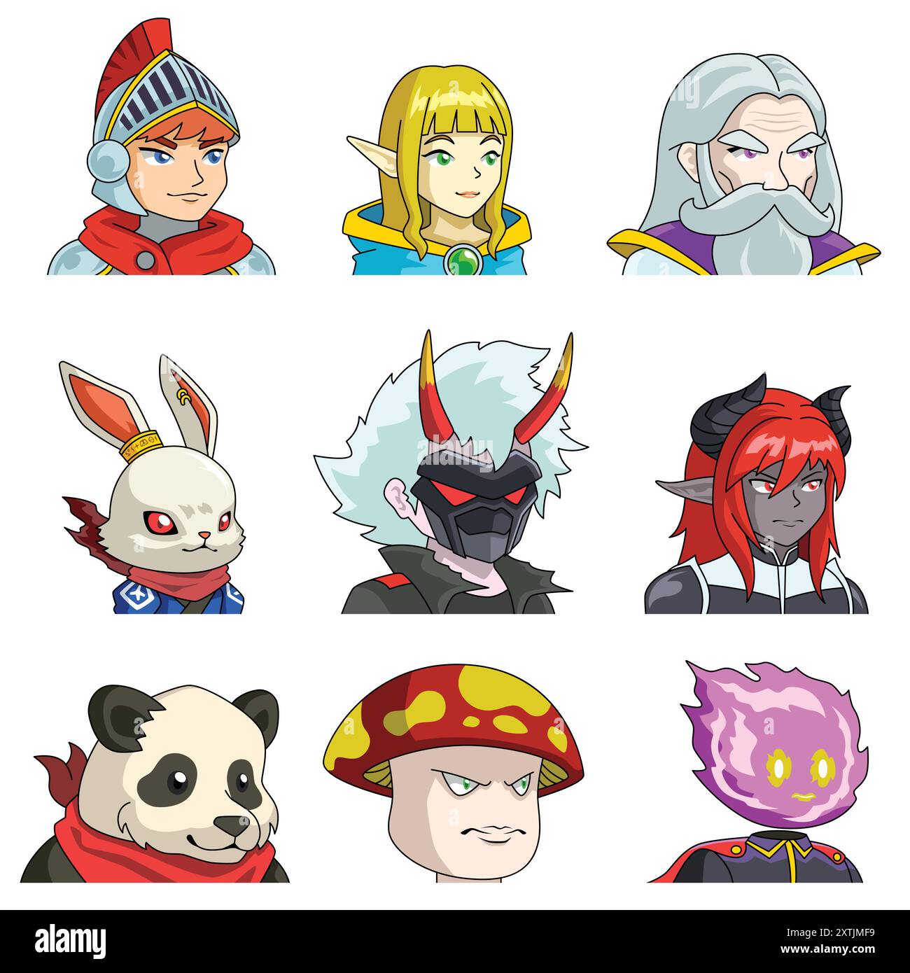 A vector illustration of Fantasy Anime Avatar Game Character Stock ...