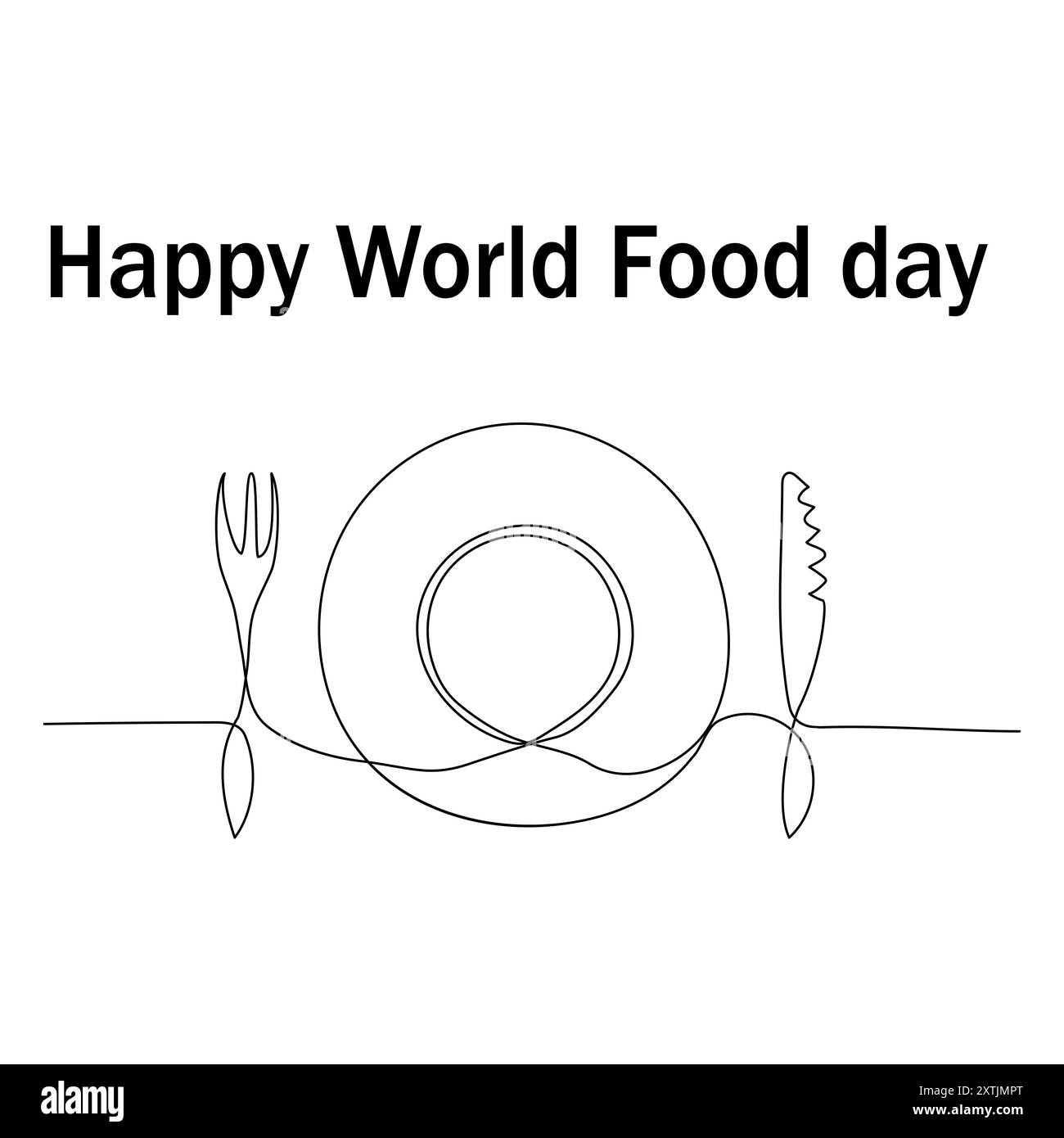 Single one line drawing World food day concept Continuous line draw design graphic vector illustration Stock Vector